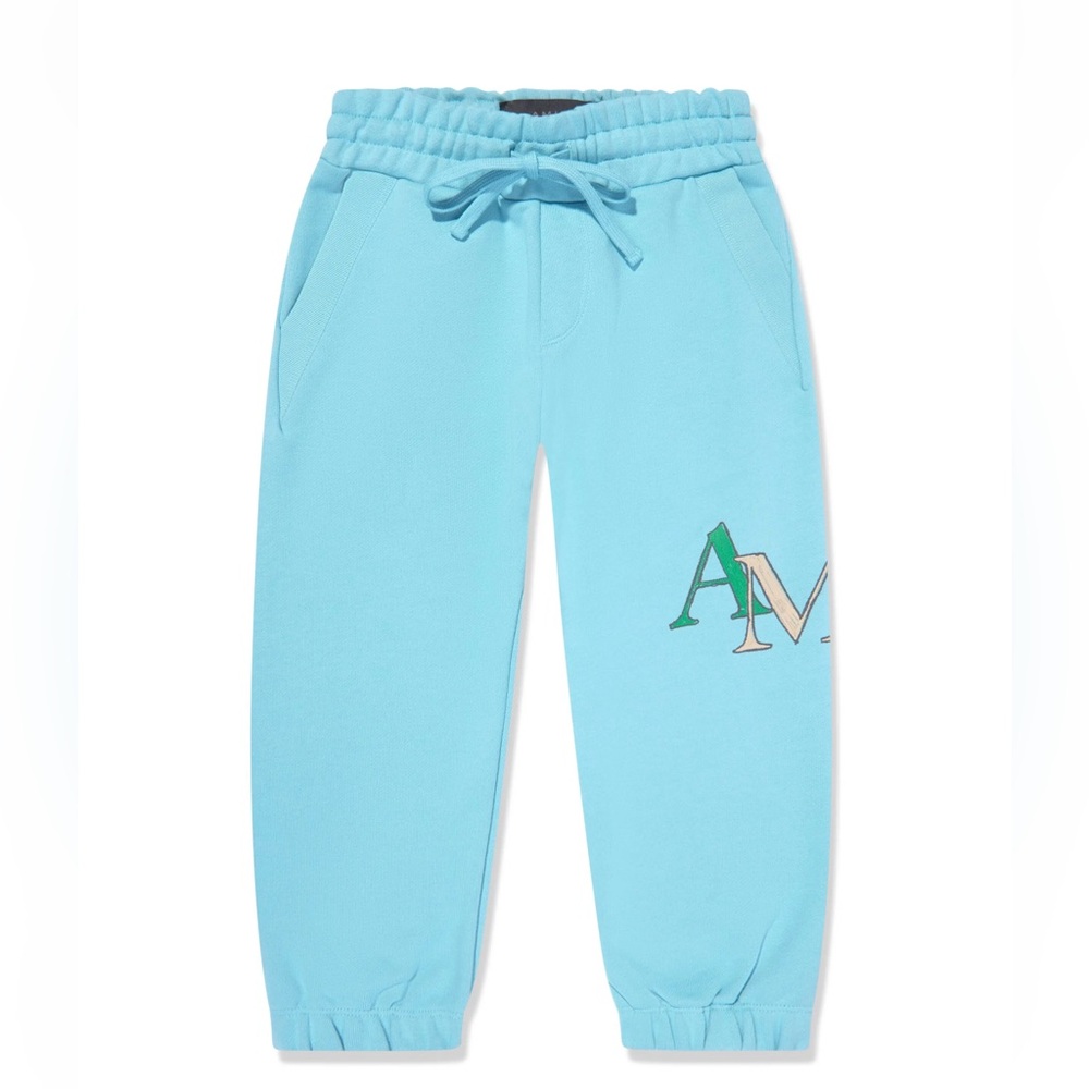 AMIRI Light Blue Kids Joggers with Logo